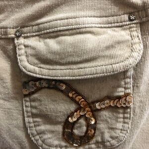 725 Originals Cream fine corduroy skirt size L with sequin details